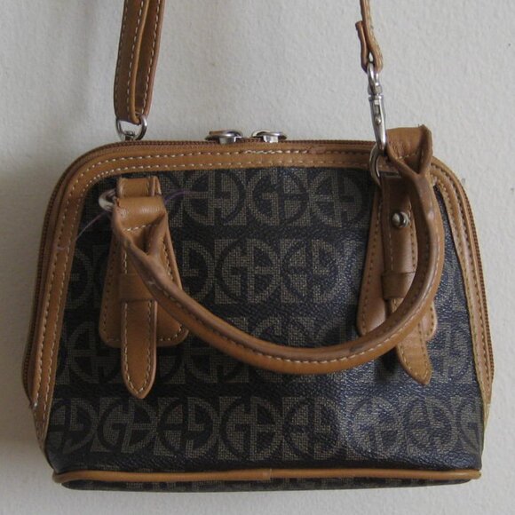 Giani Bernini Block Signature Mini Crossbody Bag, Brown Tan - Picture 2 of 10